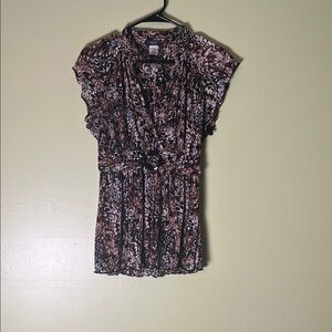 Cocomo petite Black and Brown Patterned Top size PL